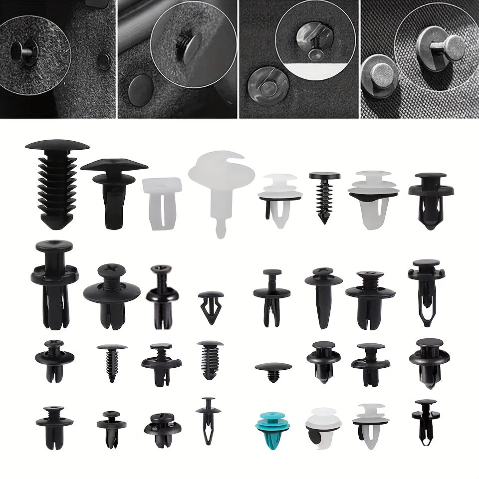 1115-Piece Auto Fastener Kit With Snap Pins, Rivets & Tools - Durable Plastic Car Body, Bumper & Door Trim Retainer Set Car Fastener Clips Automotive Fasteners