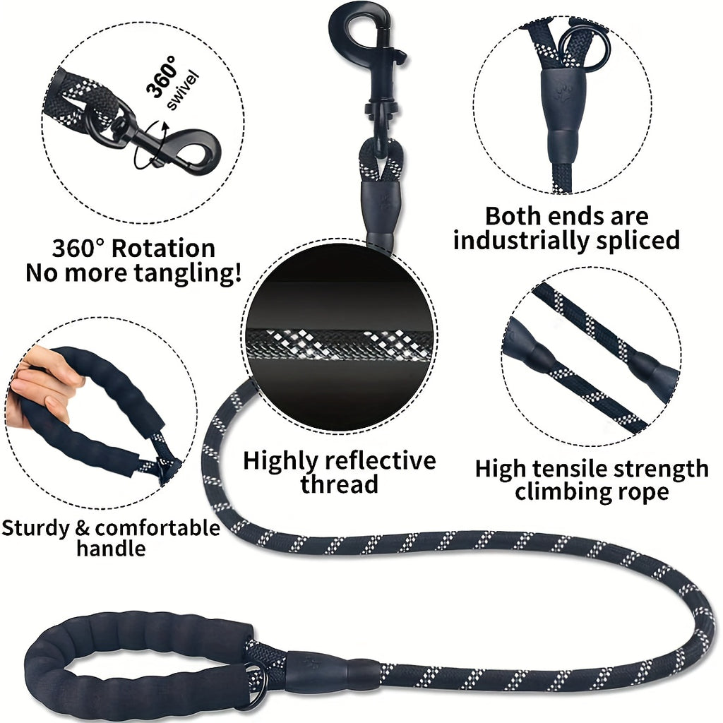 JOYTALE Reflective Dog Leash with Comfortable Padded Handle - Ideal for Small, Medium, and Large Dogs - 4/5/6 FT Length Options Available