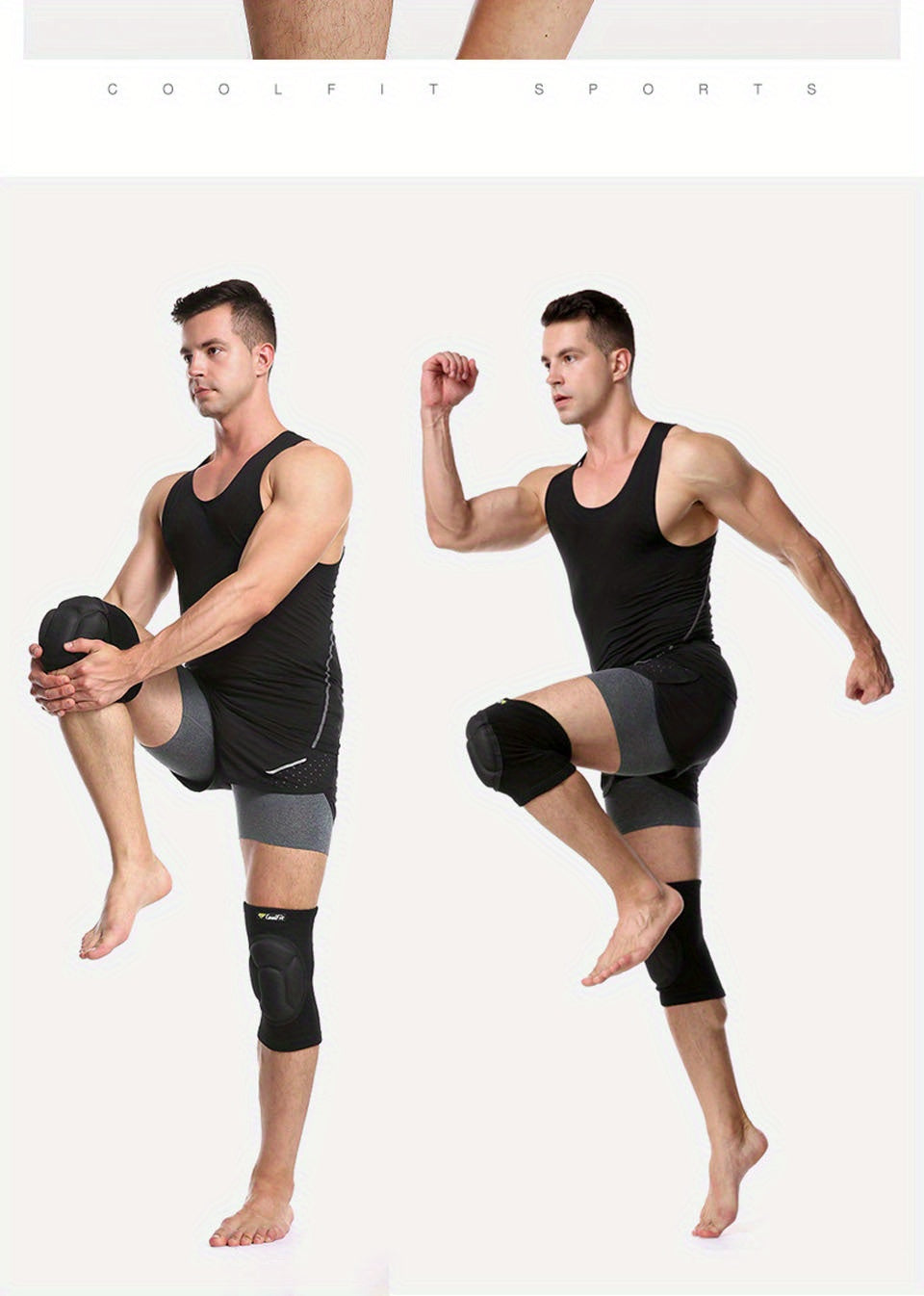 2-Pack Coolfit Thickened Sports Knee Pads for Dance and Streetwear