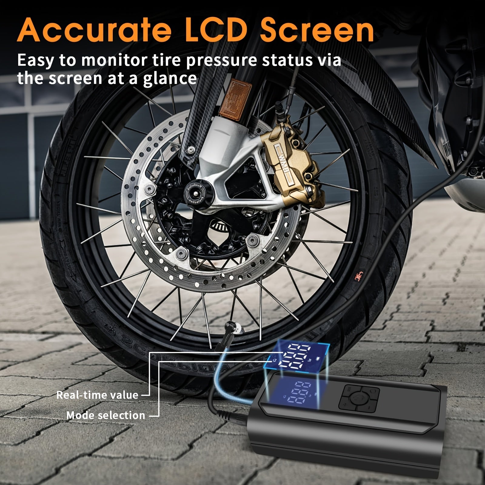 High-Power Portable Car Tire Inflator With Auto-Stop & LED Light - Fast, Convenient, Compact Automotive Air Compressor For Quick Inflation On The Go
