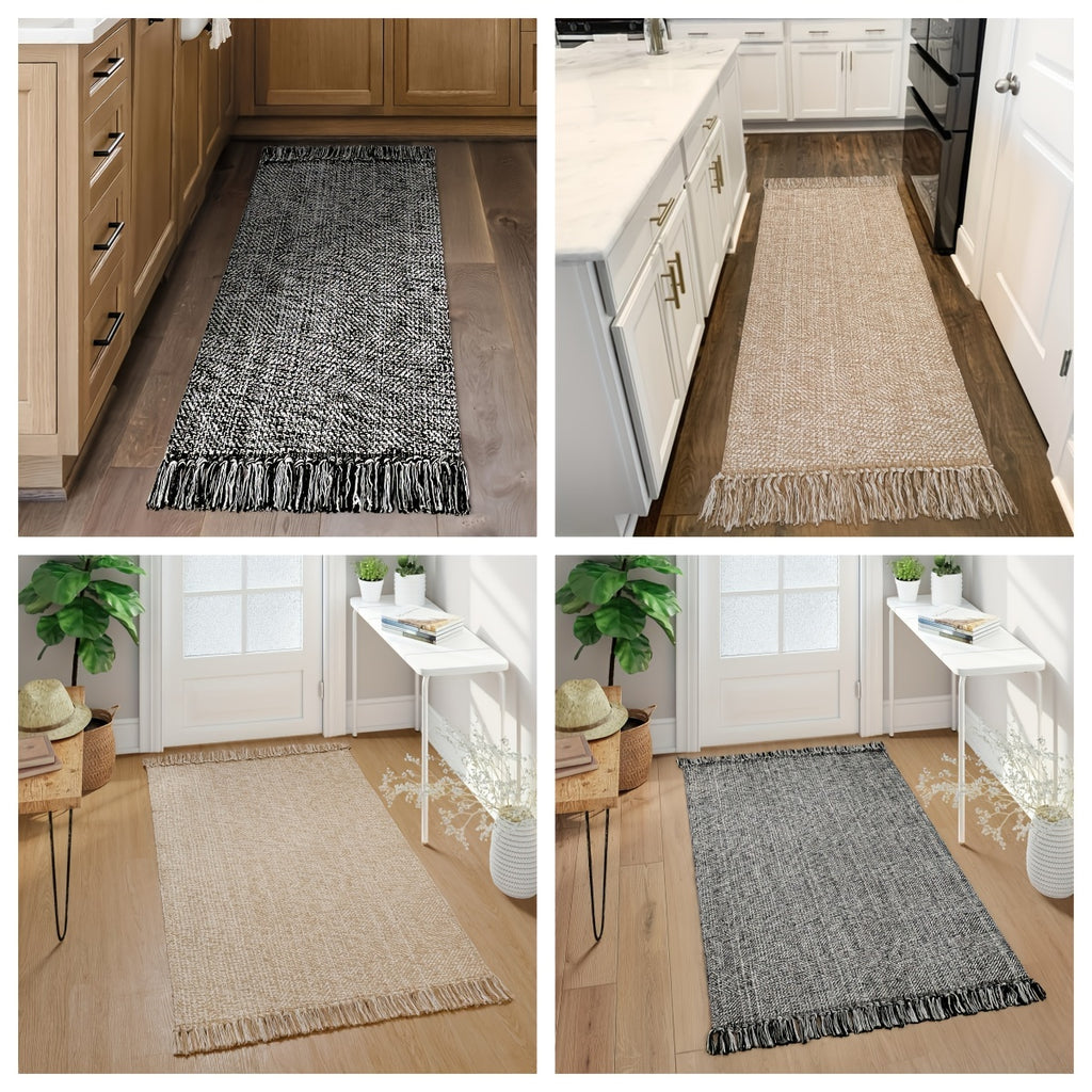 Washable Runner Rug 2x6 Ft Woven Runners For Hallways Farmhouse Kitchen Rug Natural Brown Braided Entryway Runner Rugs Floor Carpet Runners For Indoor Foyer Bedroom Laundry