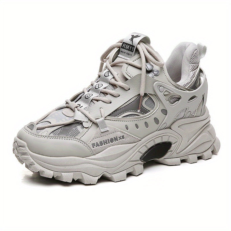 [1 Pair Men'S Cloud Pattern Sneakers] Round Toe Lace-Up  Athletic Sneakers, Sports , Breathable Fabric