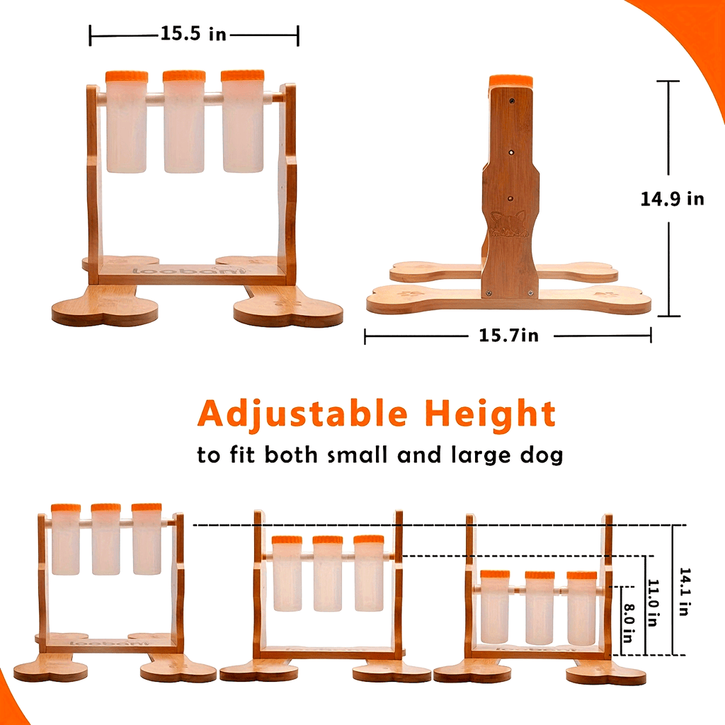 Dog Puzzle Toys Wooden -Interactive Slow Feeder Dog Toy, IQ