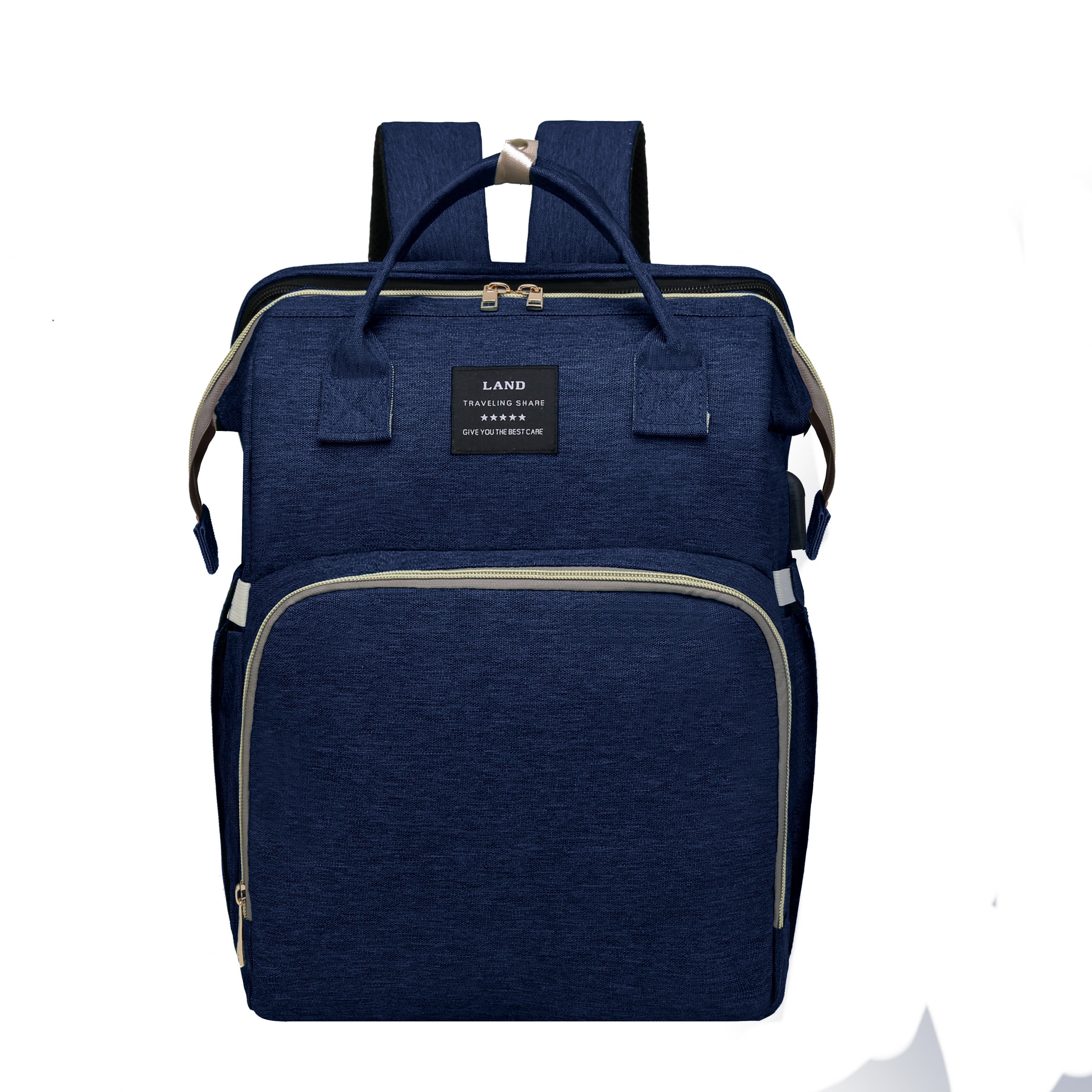 Lamroro Moire Diaper Bag Backpack, Large Capacity, Travel Backpack with Changing Station