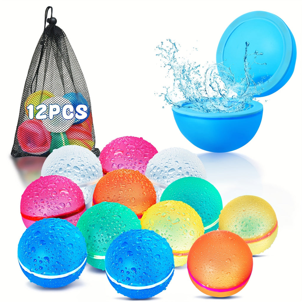 Reusable Water Balloons for Kids Outdoor Activities, Refillable Water Balloons Quick Fill with Magnetic, Latex-free Kids Pool Beach Water Toys, Summer Toy Self Sealing Water Balloons for Fun