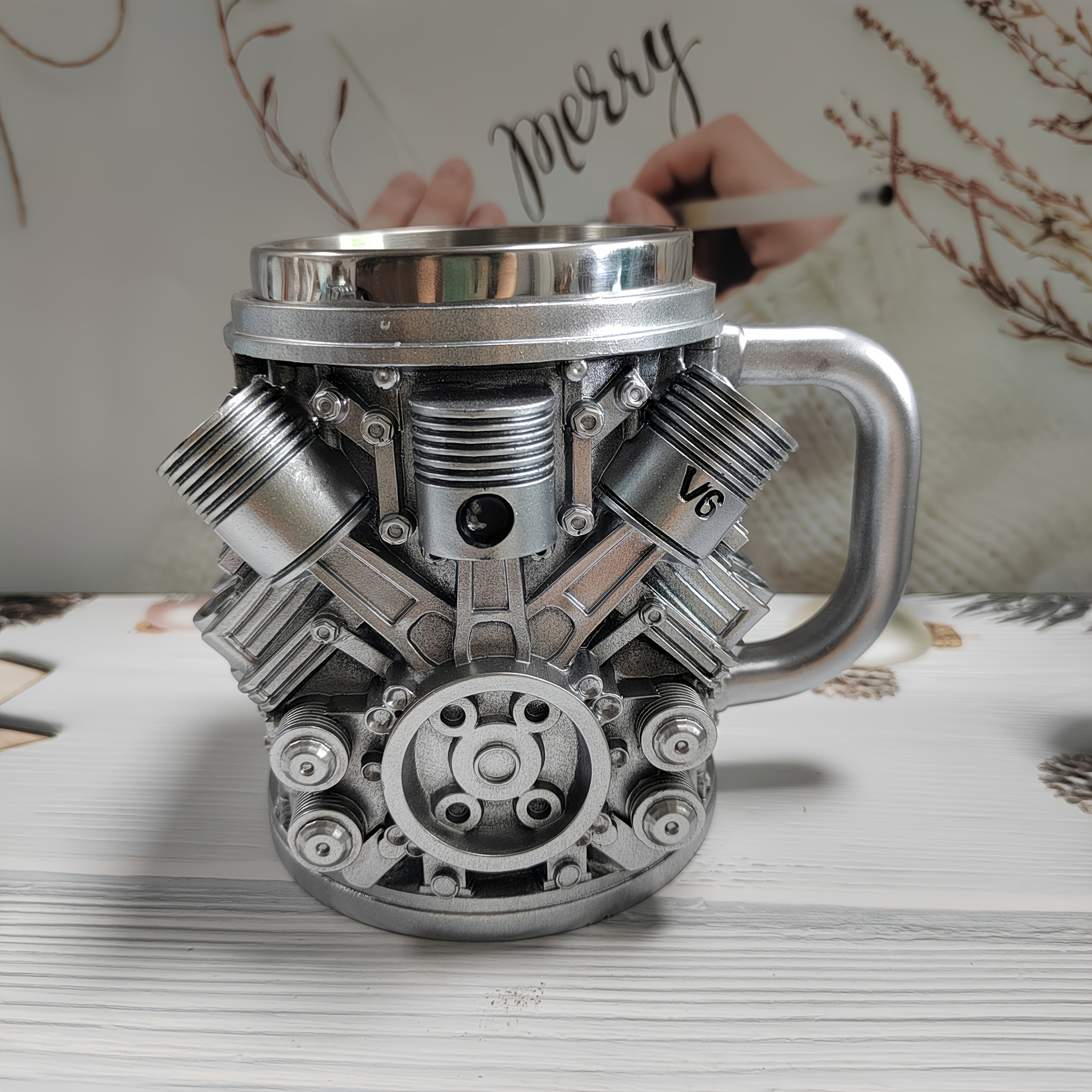 [Unique Engine Mug] Heavy-Duty V6 or V8 Engine Beer & Coffee Mug