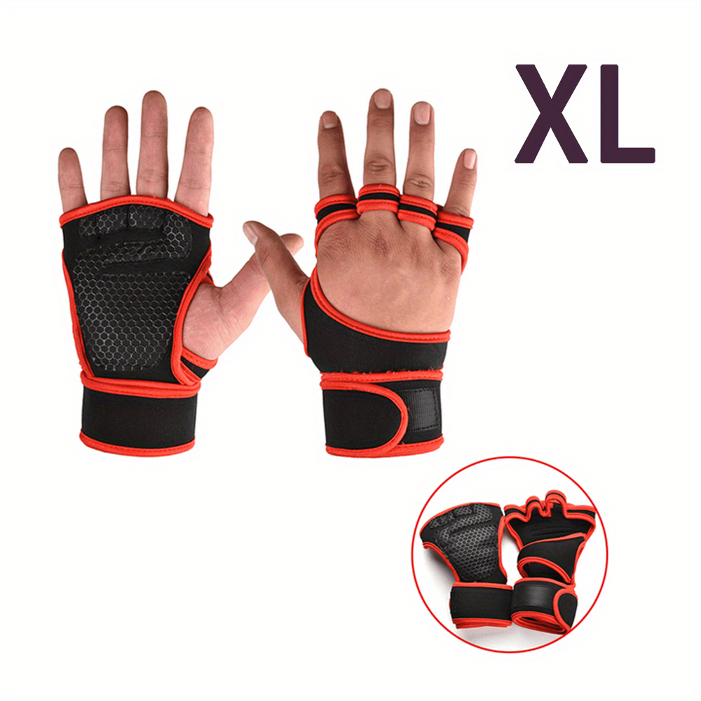 Half Finger Grip Gloves - Enhanced Wrist Support, Palm Protection, and Grip Enhancement for Weightlifting, Fitness, and Sports - Unisex, Breathable, and Comfortable