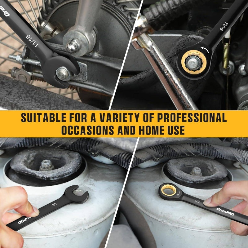 23pcs SAE Metric & Standard Ratcheting Wrench Set with Organizer Box