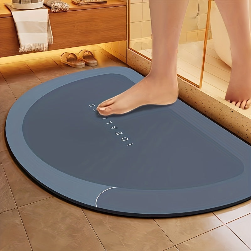 Single Piece Highly Absorbent And Slip-Resistant Bath Mat - Fast-Drying, Made of Diatomaceous Earth, Ideal for Showers, Bathtubs, Laundry Areas, Entryways, Toilet Mats, Rugs, And Bathroom Mats