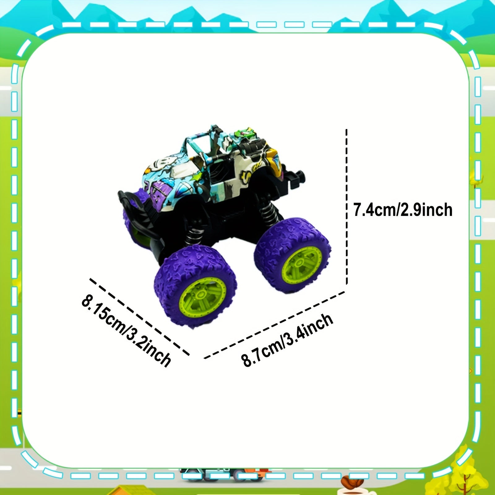 MEZHOBBY 12-Pack and 6-Pack Off-Road Monster Truck Toys, Assorted Colors, Children's Party Favors, Classroom Rewards, Durable Metal Construction, No Plating - Random Selection