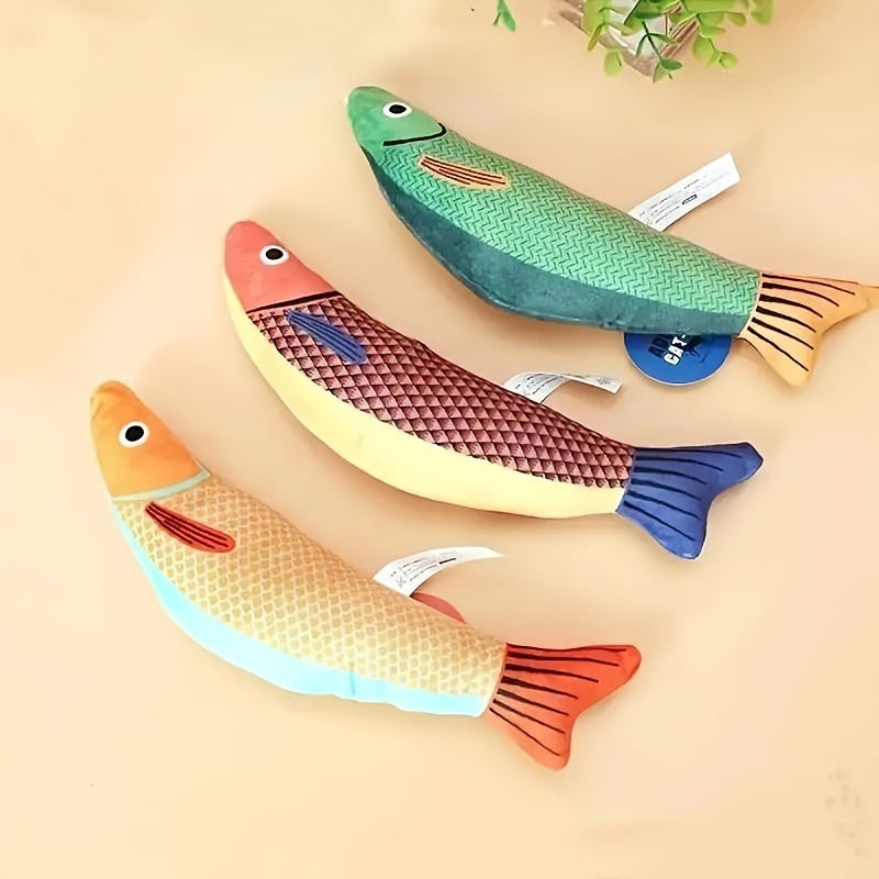 3 Pack Potaroma Cat Toys Saury Fish, Catnip Crinkle Sound Toys Soft and Durable, Interactive Cat Kicker Toys for Indoor Kitten Exercise 9.4 Inches for All Breeds