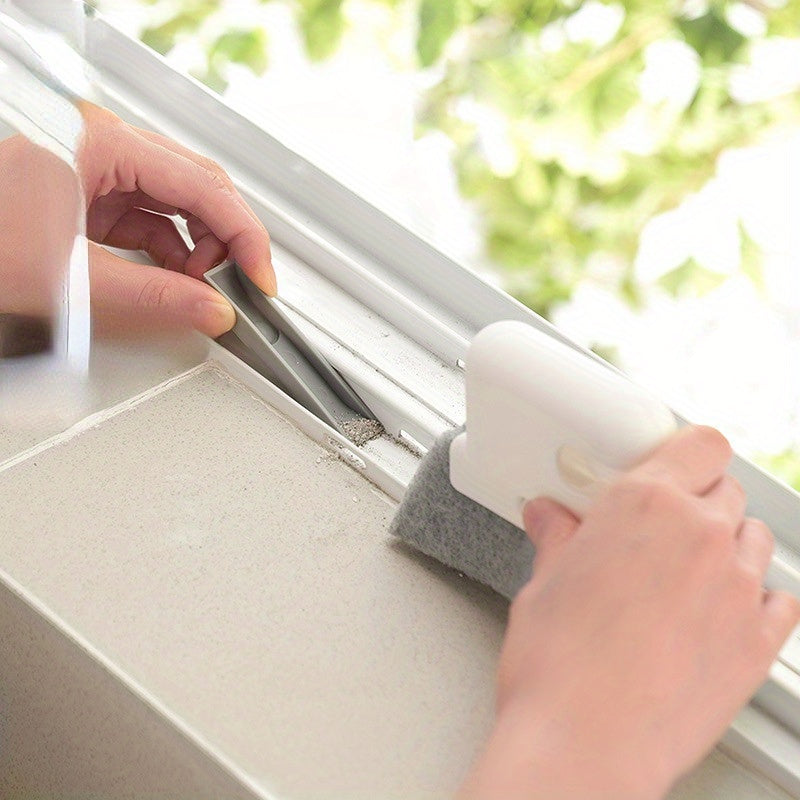 1pc Premium 2-in-1 Window Slot Cleaning Master - Detachable Door and Window Slot Brush, Glass Window Slot Dead Corner Cleaner, Window Sill Gap Brush, Reaches Tight Spaces, Easy to Clean, Durable and Long-Lasting