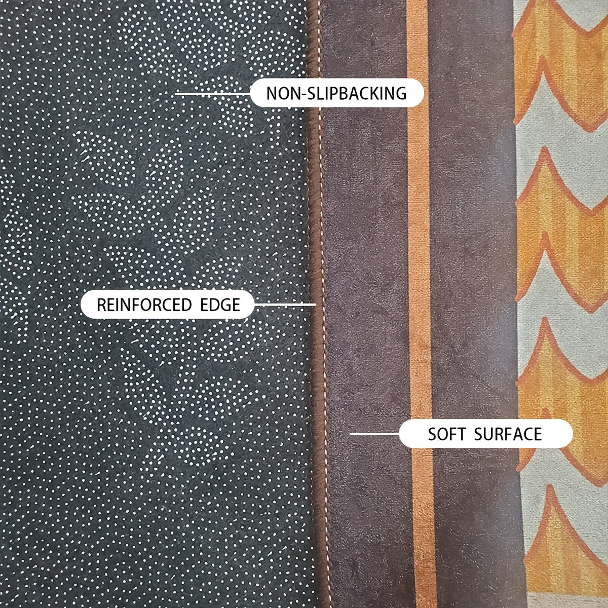 Open Golden Velvet + 800g per square meter + Non-slip PU bottom + Bottom PU floral pattern craft 1pc Golden Velvet Home Decor Abstract Art Minimalist Pattern Mat Modern Versatile Decoration Style, Living Room Mat, Sofa Mat, D