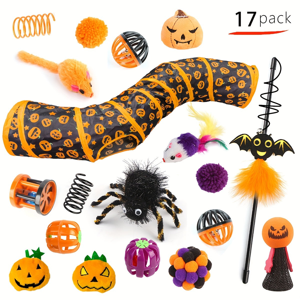 11/13/14/16/17/22Pack Cat Toy Channel Combination Set, Foldable S-Shaped Cat Tunnel