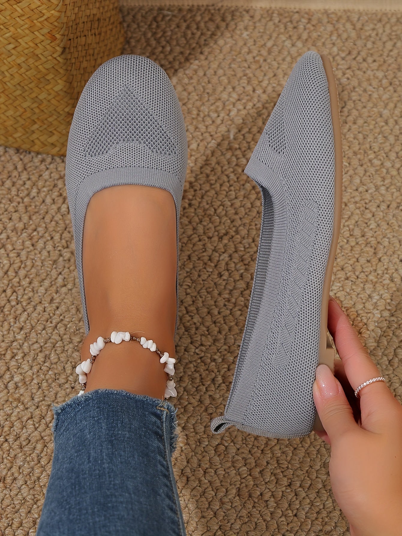 Four Seasons Large Size Women's Shoes New Breathable Casual Flat Soft Sole Comfortable Anti-slip Slip-on Lazy Shoes