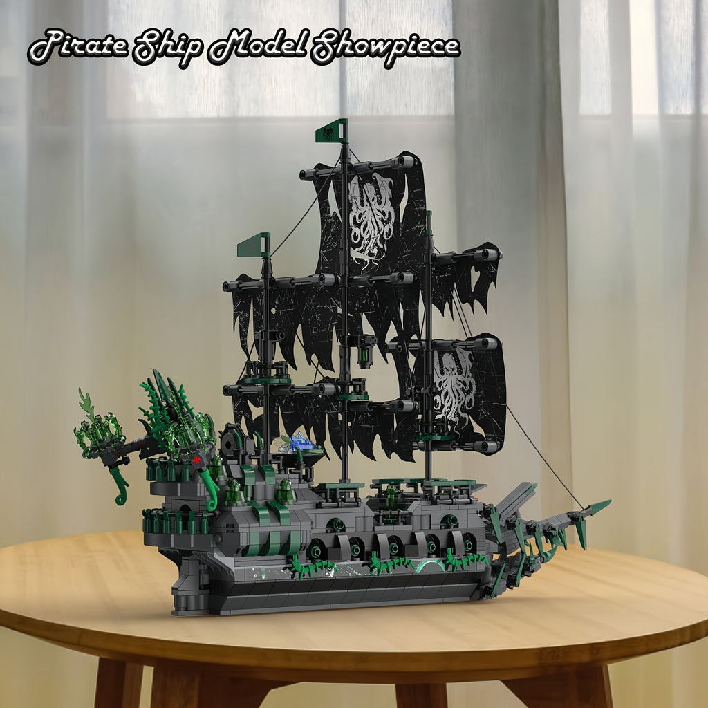 Pirate Ship Building Toys - Building Sets with Lights, Ghost Ship Flying Dutchman Model, 40001 Toy Boat for Halloween and Christmas Gift