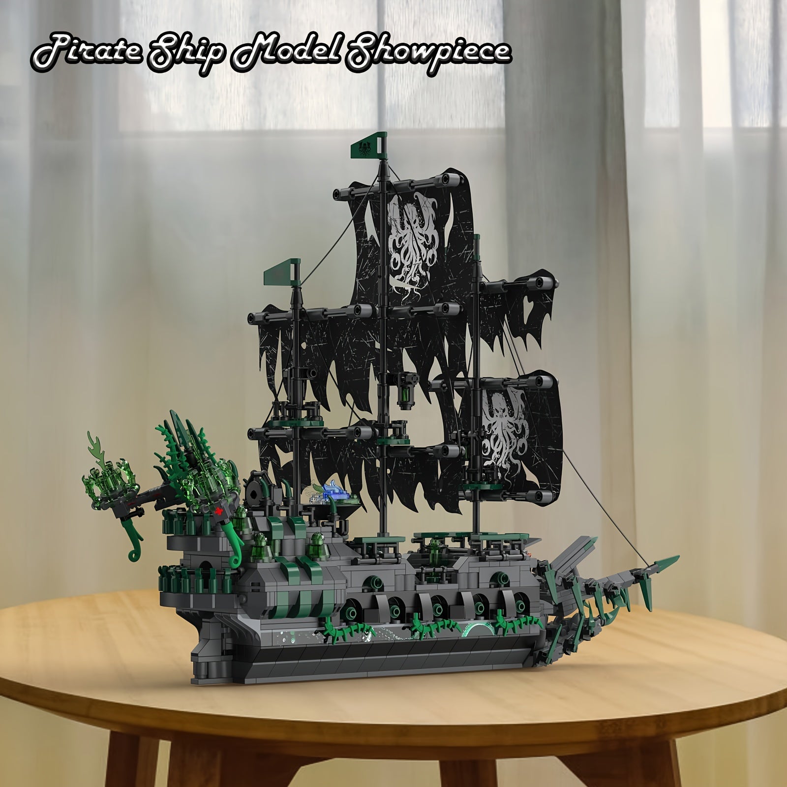 Pirate Ship Building Toys - Building Sets with Lights, Ghost Ship Flying Dutchman Model, 40001 Toy Boat for Halloween and Christmas Gift