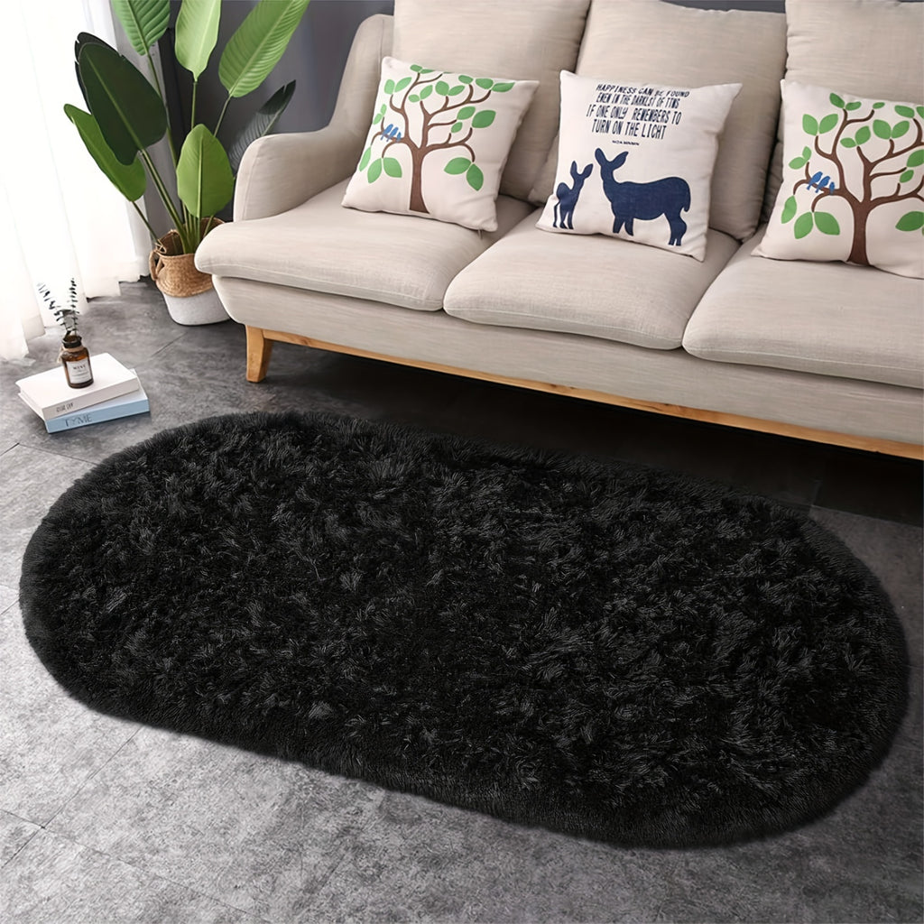 Luxurious Light Gray Plush Bedroom Mat - Soft, Skin-Friendly & Easy Care, Non-Slip Backing, Cozy Warm Mat for Home Decor, Rugs for Bedroom