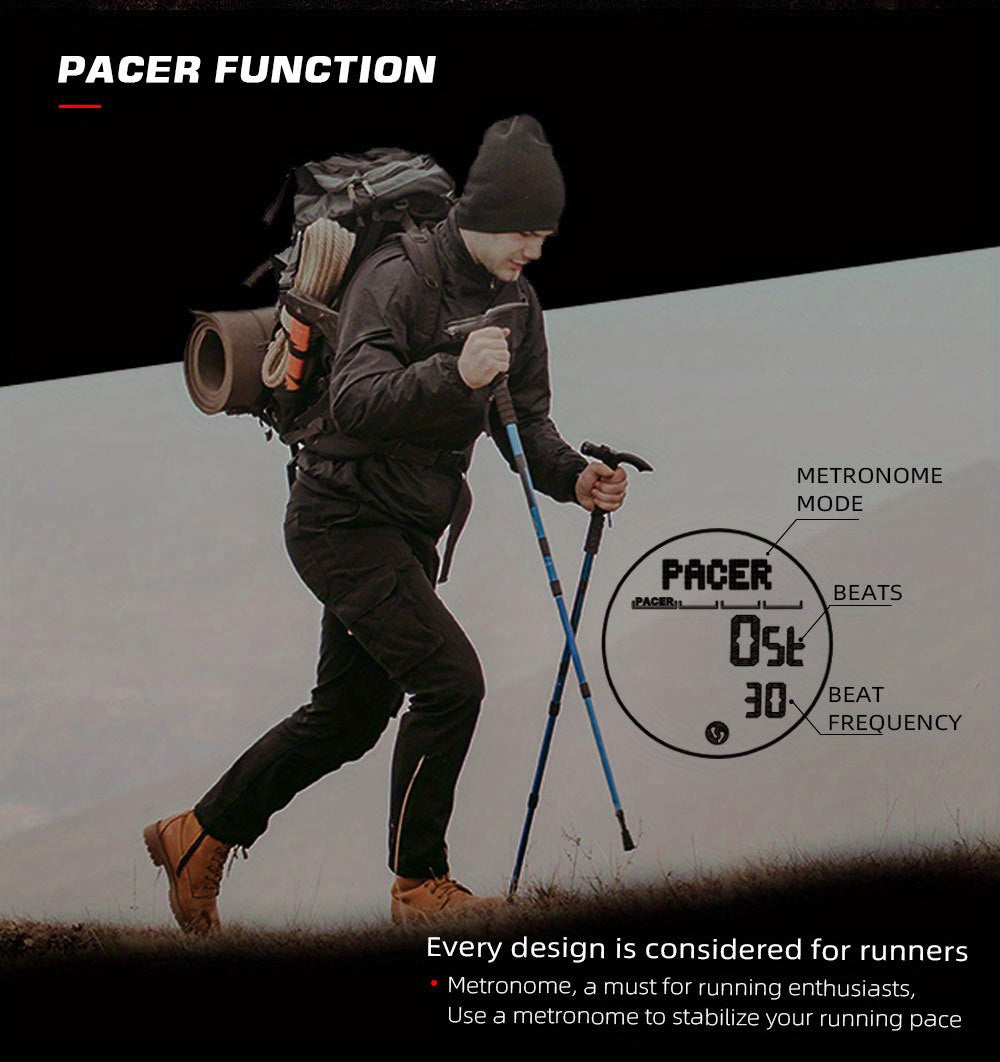 Mens Slim Sports Smartwatch - Water Resistant Chronograph Watch with Pedometer, Multi-Functional Wrist Watch with Carbon Fiber Strap for Fitness, Running, and Outdoor Activities
