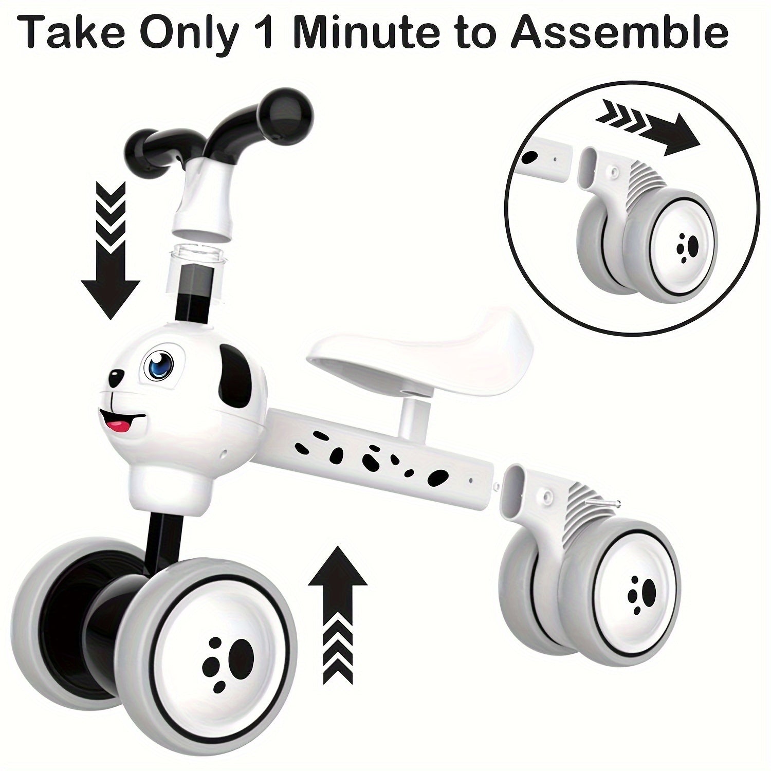Baby Balance Bike for 1 Year Old Boy Girl First Birthday Gift, 10-36 Months Toddler Balance Bike, No Pedal 4 Wheels Ride-on Toys Indoor Outdoor, 1st Birthday Gifts Halloween Christmas Gift