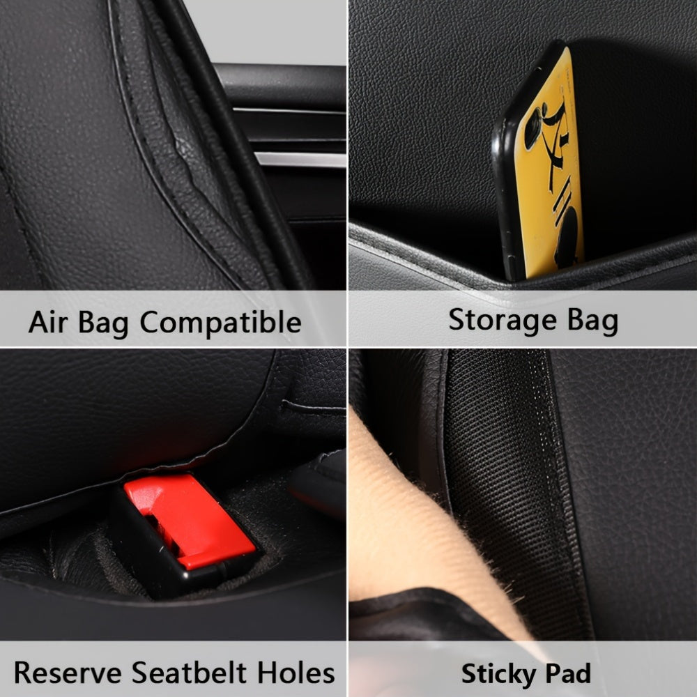 5-Seat Full Set Faux Leather Car Seat Covers - Waterproof All-Weather Protection,
