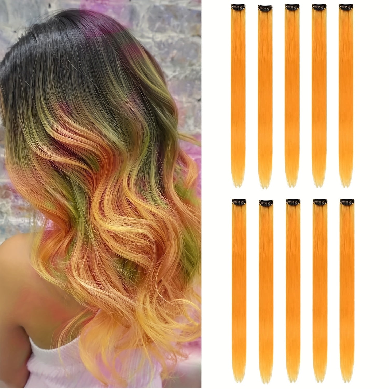 10 Pack HUAQIN Clip-In Hair Extensions for - 18 Inch