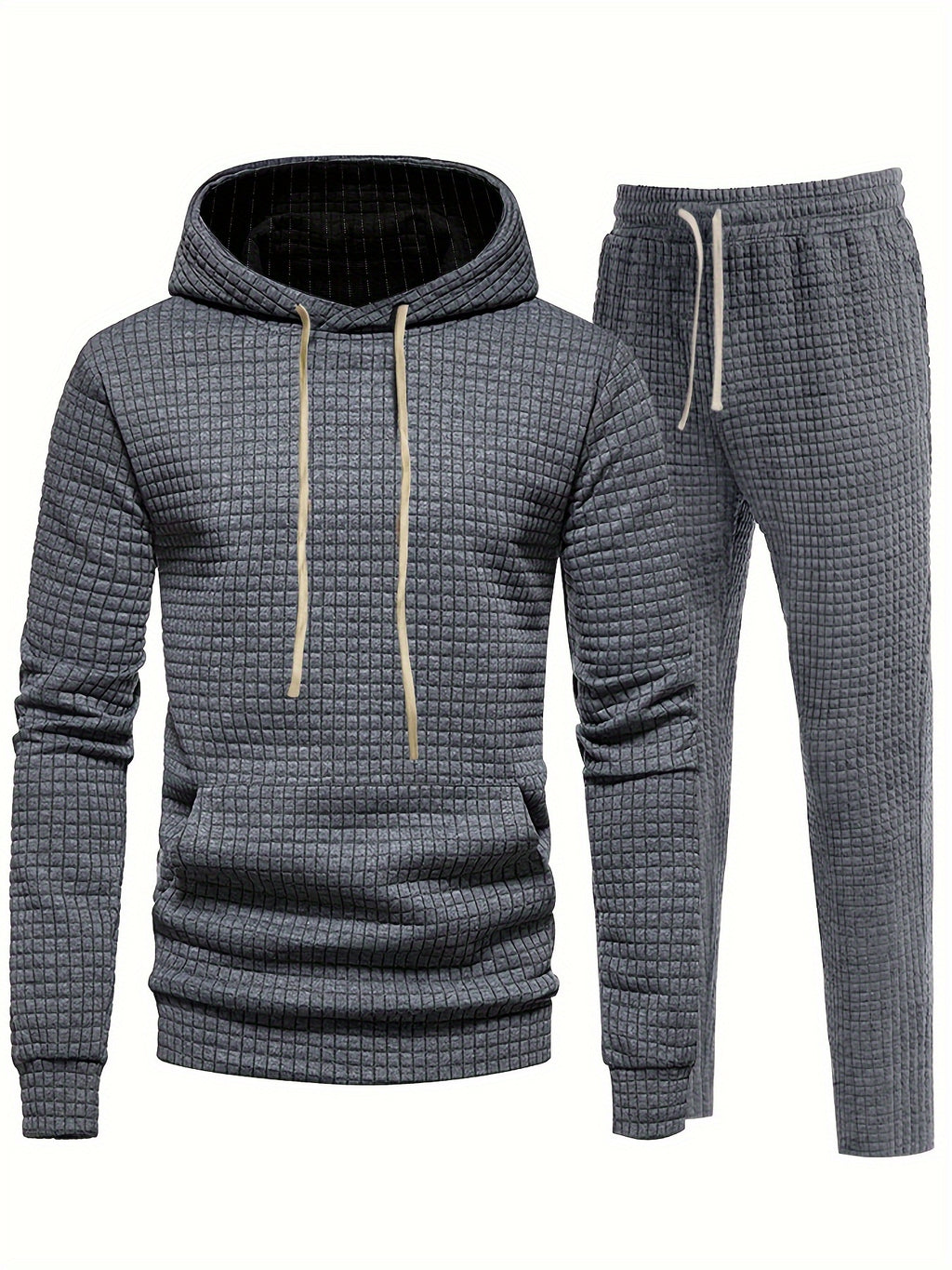 Two-Piece Waffle Jogging Training Sweatsuit Set