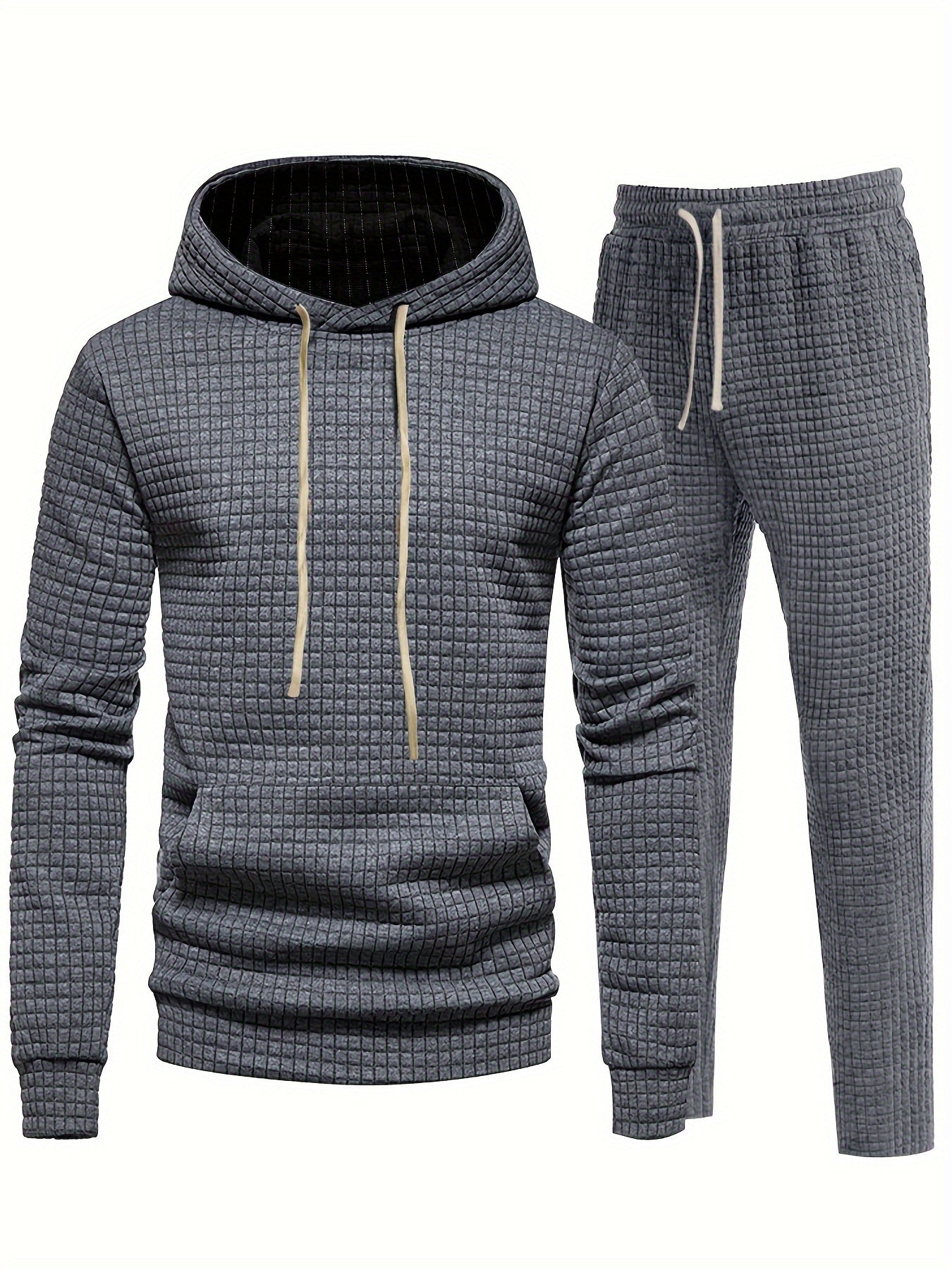 Two-Piece Waffle Jogging Training Sweatsuit Set