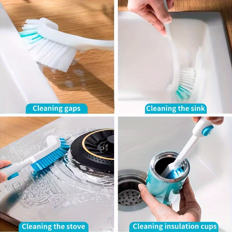 1pc, Elbow Corner Cleaning Brush for Kitchen Sink, Bathroom, Grooves, Crevices, Wash Basin Brush, Multi-Purpose Cleaning Tool