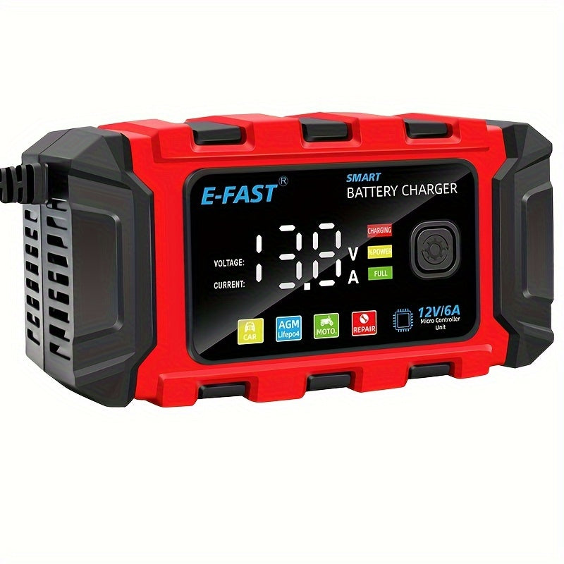 12V 6A Intelligent Car Battery Charger - Advanced Automotive Battery Maintaine