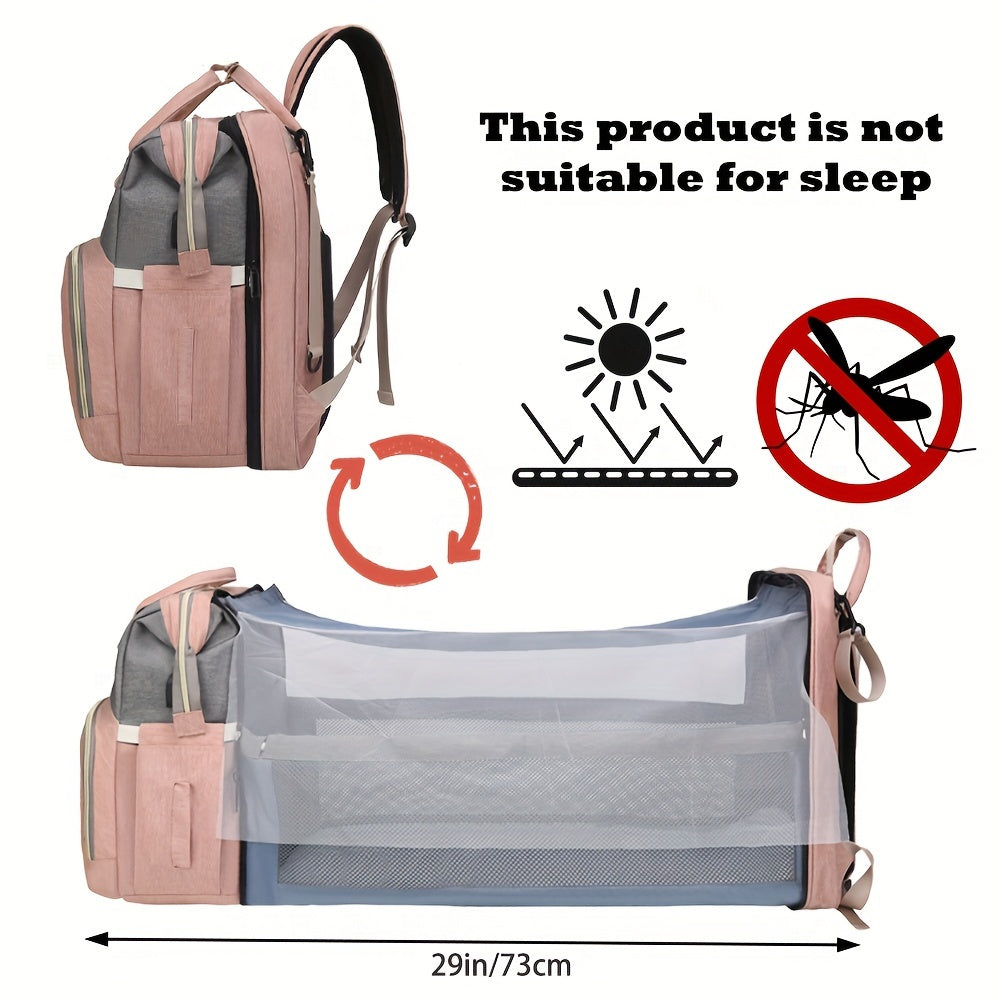 Lamroro Moire Diaper Bag Backpack, Large Capacity, Travel Backpack with Changing Station