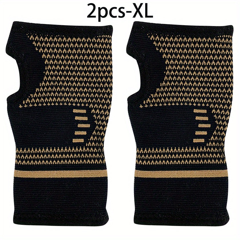 ROORUNS Sports Palm Sleeve - Elastic Knit Wrist Support, Nylon, Hand Wash Only, Pull-On Closure, Size Up Available