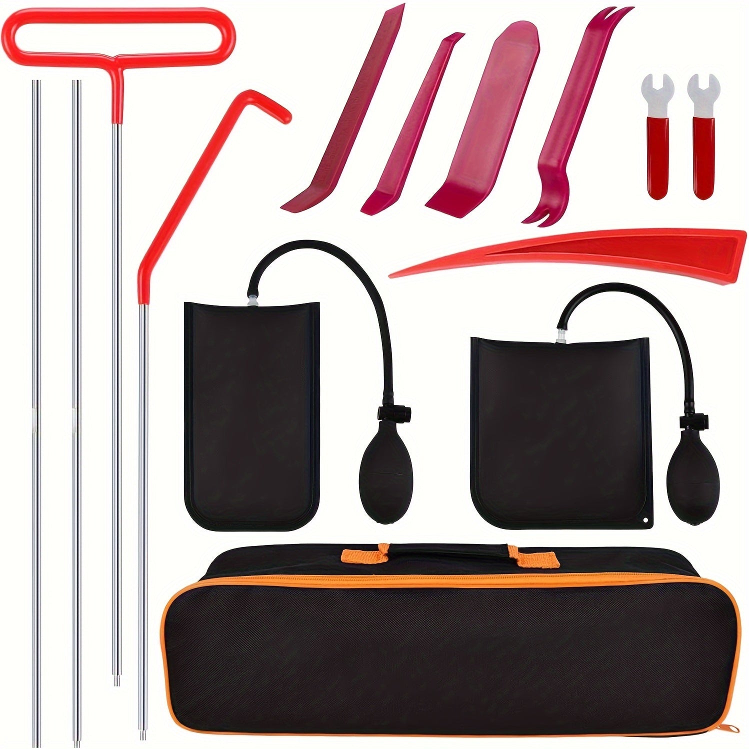 Portable Professional Automotive Tool Set - Car Repair Tool Kit with Carrying Bag for Cars & Trucks - Emergency Door Dent Repair Tool