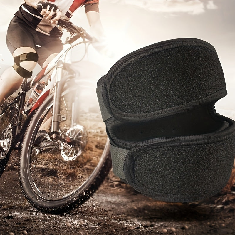 1pc FlexiSupport Elastic Knee Brace, Polyester & Nylon High Stretch Patella Stabilizer, Pull-On Knee Pad for Sports, Cycling, Mountaineering, Basketball, Soccer - Uncharged Knee Support Strap