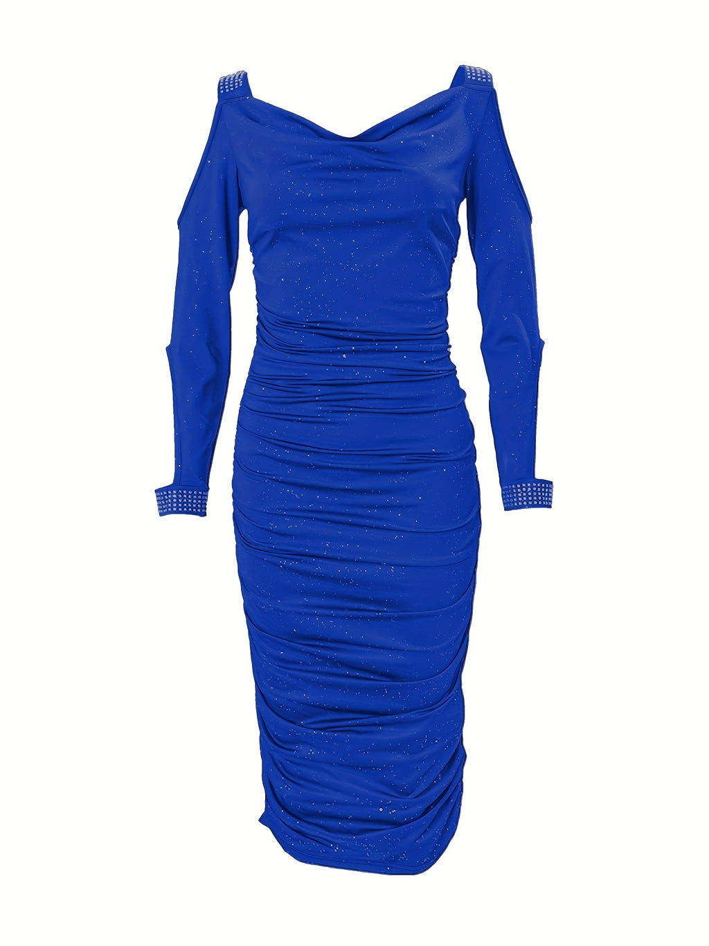 [Red Rhinestone Dress] Deep Red Sparkling Rhinestone Bodycon Dress
