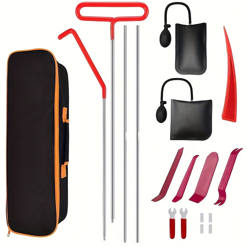 Portable Professional Automotive Tool Set - Car Repair Tool Kit with Carrying Bag for Cars & Trucks - Emergency Door Dent Repair Tool