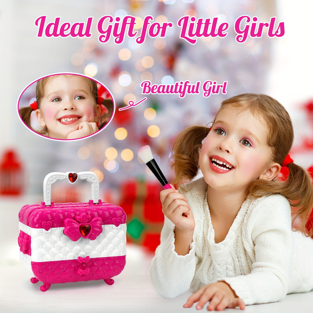54PCS Washable Real Makeup Set for Kids, Little Girls Makeup Toys, Ideal Christmas Gifts, Toddler Toys for Halloween
