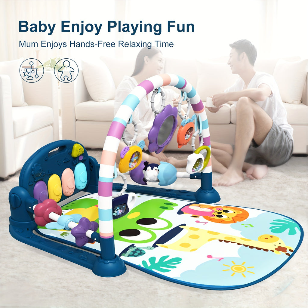 Youngsters Play Mat Youngsters Gym, Funny Play Piano Tummy Time Youngsters Activity Gym Mat with 5 Youngsters Learning Sensory Youngsters Toys, Music And Lights Boy & Girl Gifts for Youngsters Youngsters 0 to 3 6 9 12 Months