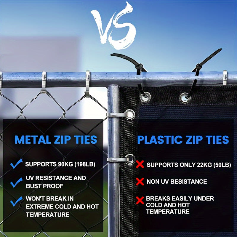 100-Pack 7.9 Inch Heavy Duty Stainless Steel Zip Ties -