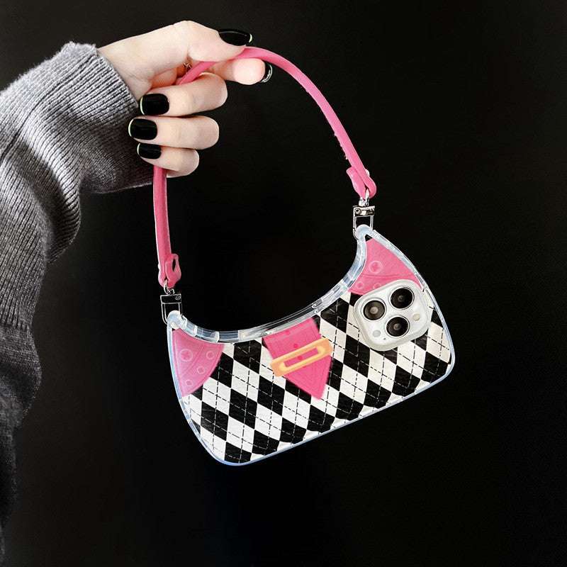 RAMODO Chic Diamond Lattice Handbag iPhone Case