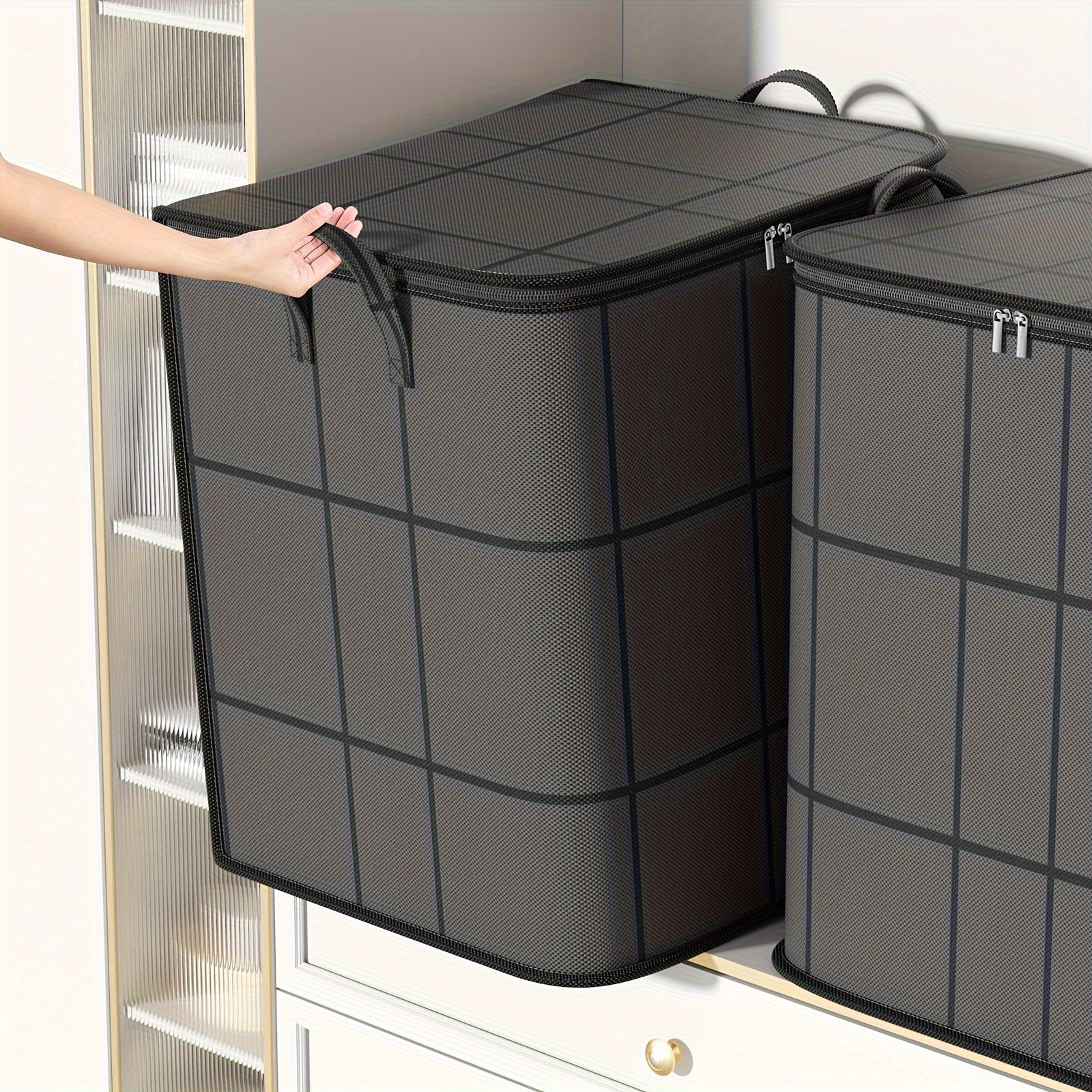 1pc of Clothing Storage Bag, Travel Bag, Large Capacity, with Handles, Foldable, Suitable for Quilts, Storing Clothes, Cotton Jackets, Blankets, Toys, Etc, Under-Bed Storage