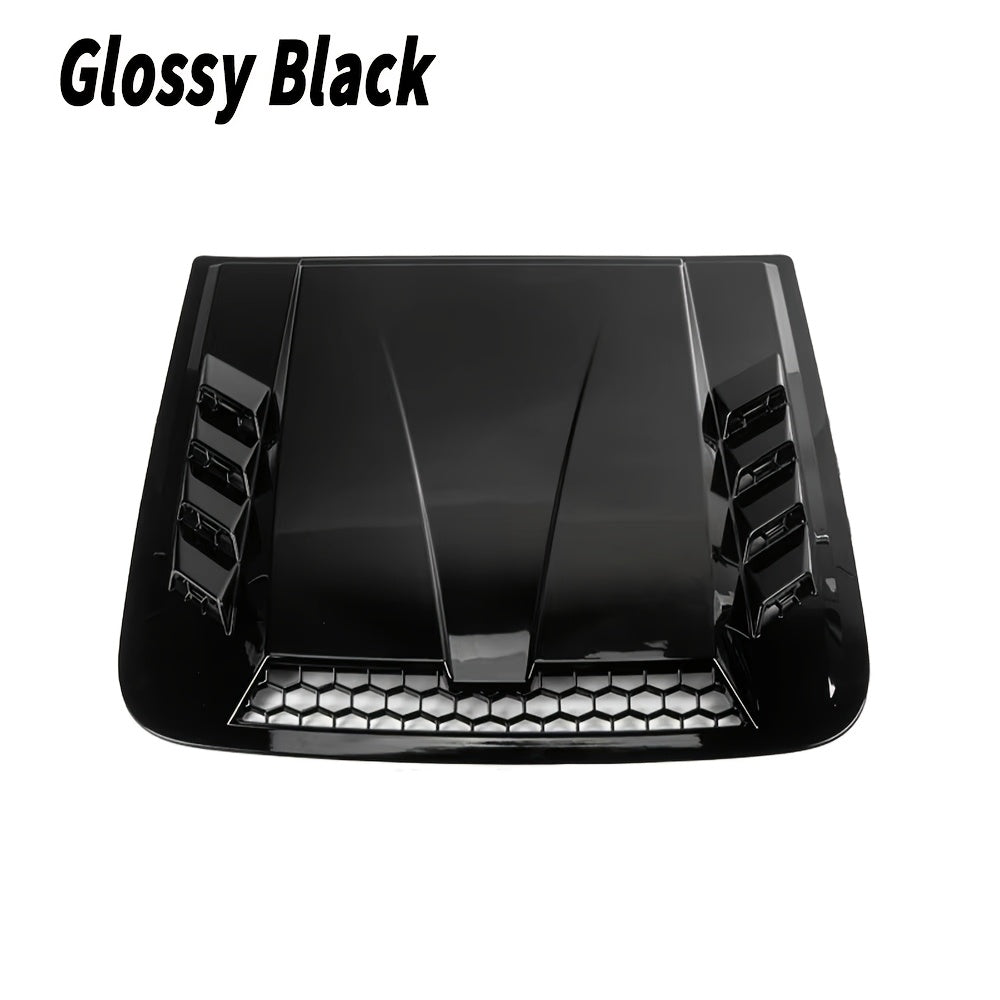 Polished ABS Universal Car Hood Vent Cover - Front Placement Automotive Hood Scoop with Air Flow Inlet for Enhanced Cooling - Fits Most Vehicles