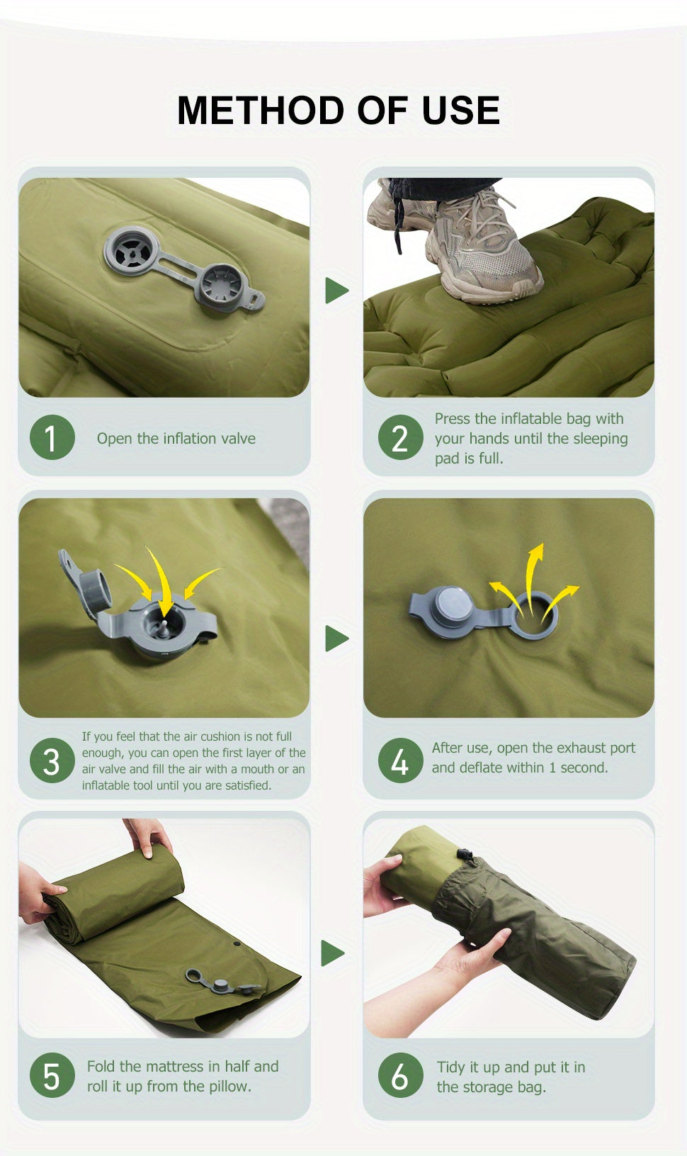 WESTTUNE Ultra-Comfort Camping Mattress - Thick, Lightweight Inflatable Sleeping Pad with Built-In Pillow & Pump for Hiking and Backpacking, WESTTUNE