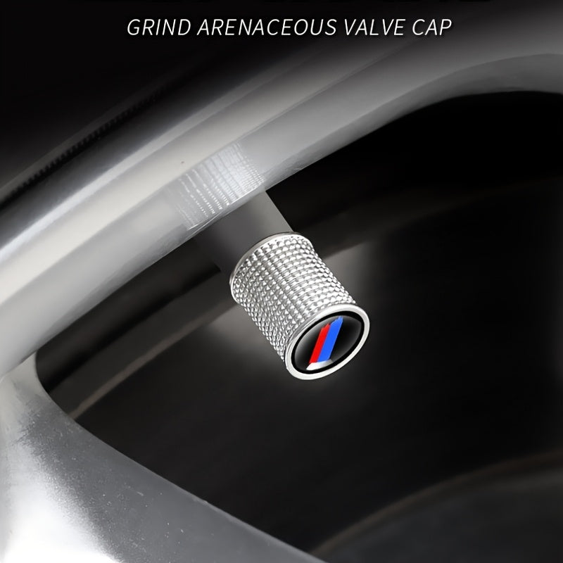 4pcs Tire Valve Caps - Heavy-Duty Metal Construction, Screw-On Valve Stem Covers with Snap-Fit Installation