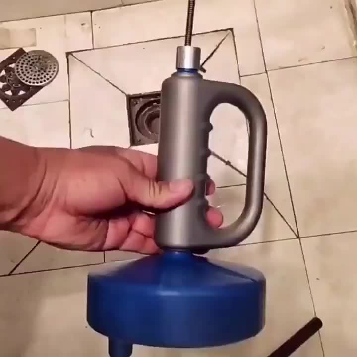 1pc Hand-Operated Pipe Dredger - Unclog Drains, Toilets, and Kitchens with Spring-Loaded Steel Wire - Effective Sewer Cleaning Tool for Home and Commercial Use