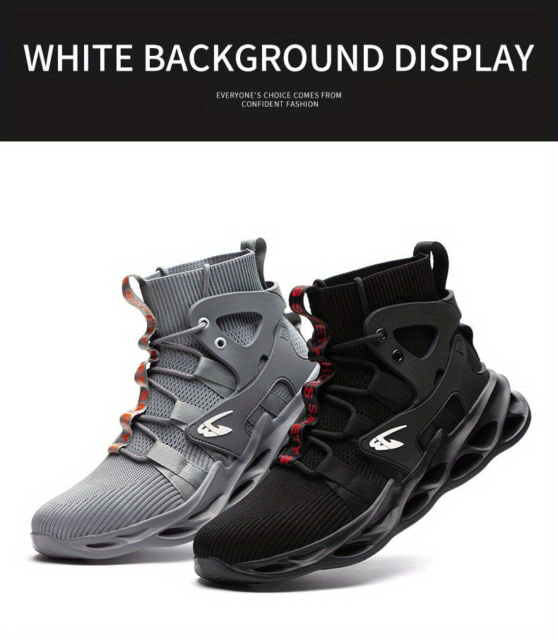 PLUS SIZE Men's Lightweight Safety Resistant Work Boots, Casual Comfortable Blade Boots