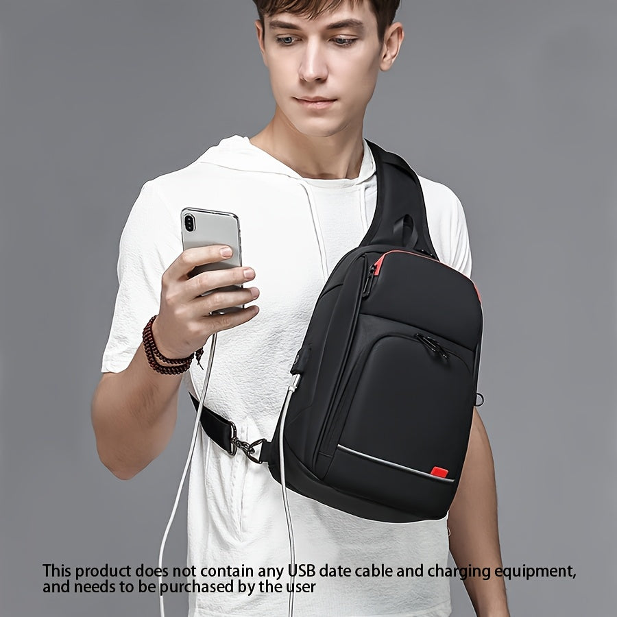 ReSilvery New Men's Chest Bag Business Single Shoulder Bag Large Capacity Crossbody Bag Breathable Casual Sports Bag