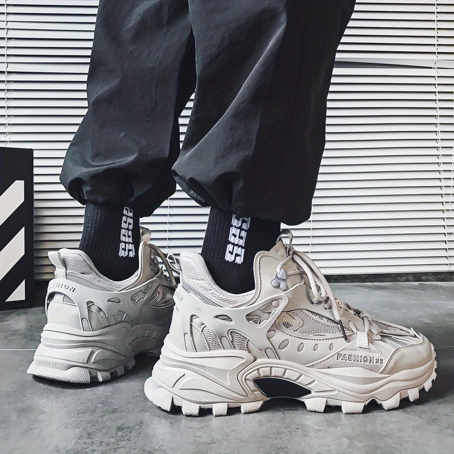 [1 Pair Men'S Cloud Pattern Sneakers] Round Toe Lace-Up  Athletic Sneakers, Sports , Breathable Fabric