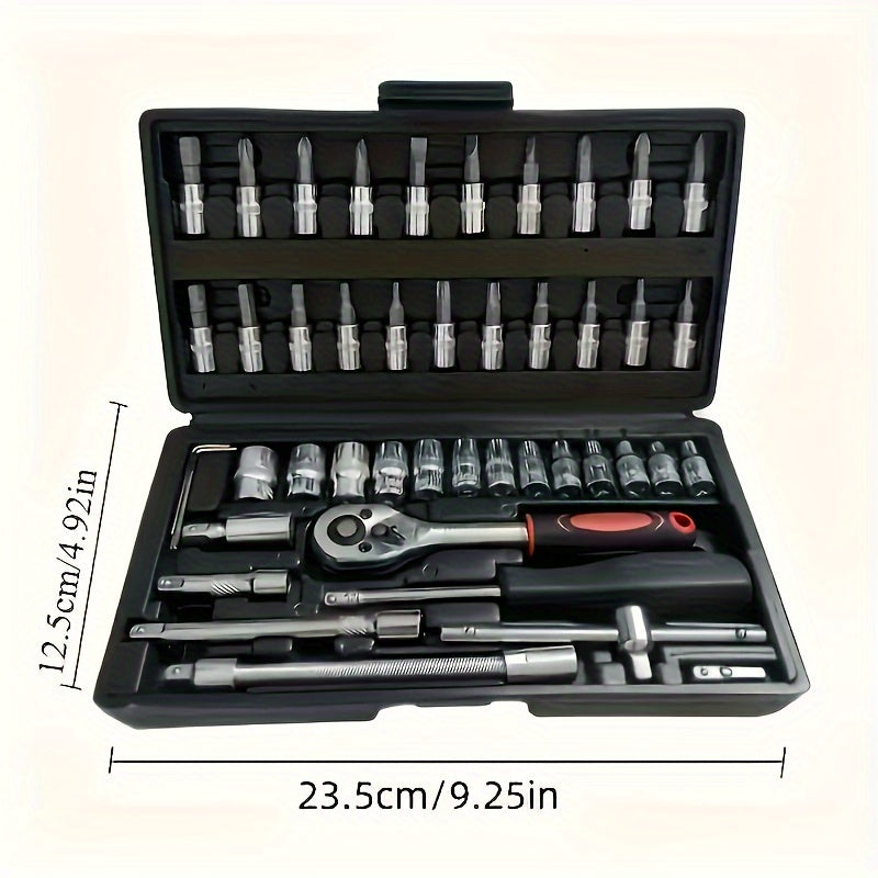 150-Piece & 46-Piece Mechanical Tool Set, Durable Metal Socket & Ratchet Wrenches,