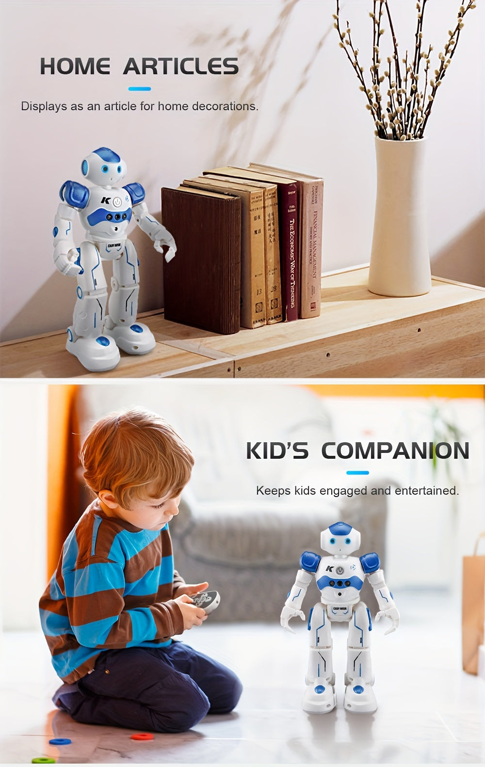 RC Robot Toys for Kids, Remote Control Robot Toys with Gesture & Sensing Programmable Dancing, Walking, Singing, Rechargeable Intelligent Robot, for 8 Age+ Year Old Birthday